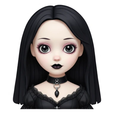 gothic girl, gothic style, vinyl doll figure sticker
