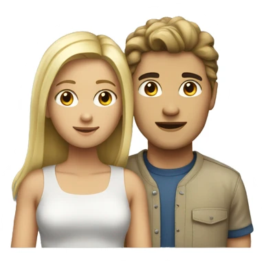 Couple brunette girl blonde boy sticker
