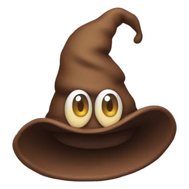 poo emoji with a witches hat  sticker