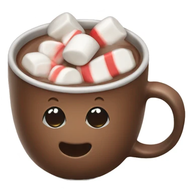 Christmas hot chocolate mug with marshmallows  sticker