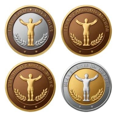 You have to make 3 emblems:

1) Bronze Early Supporter
2) Silver Early Supporter
3) Gold Early Supporter

Make sure the text is clearly engraved into a medal made of each corresponding emblem sticker