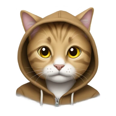 A cat with a hoodie on sticker