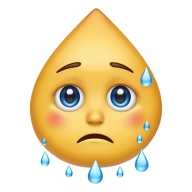 Emoji face sad and sweating water sticker