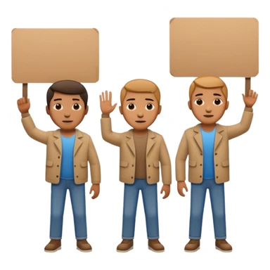 men with cardboard in hands stopping cars sticker