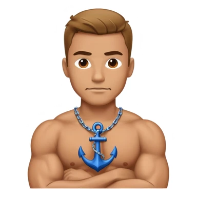 Hombre Musculoso Con Camisa De Ancla sticker