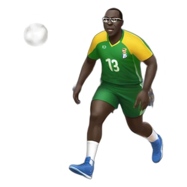 Macky Sall qui joue au handball sticker