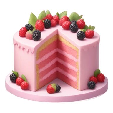 Pastel pink cake with berries  sticker