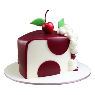 Cherry vintage trendy burgundy and white heart shaped cake 1 layer  sticker