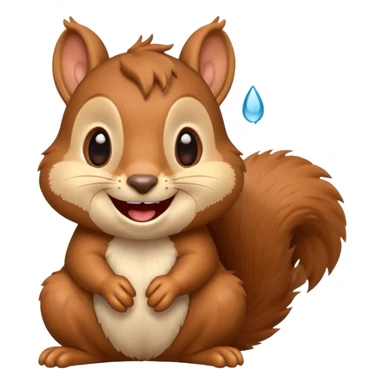 Squirel crying with laughter emoji sticker