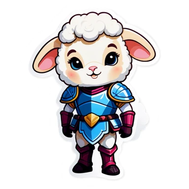 A lamb with armor sticker