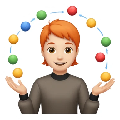 person juggling sticker