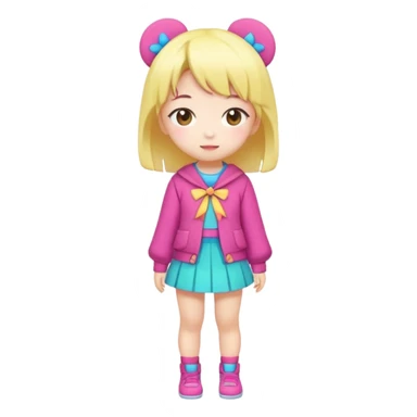 Kawaii girl Japanese full body sticker
