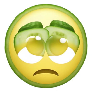 Yellow smiley face with the cucumbers on eyes sticker