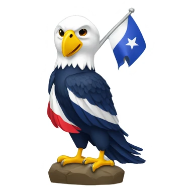 aigle avec drapeau français  sticker