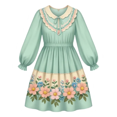 Cottagecore style ultra cute vintage material dress sticker