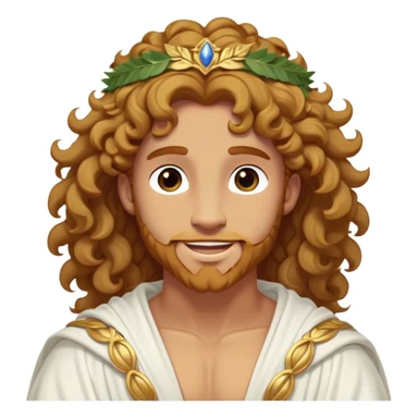 Cinematic Realistic Hercules Portrait, head tilted playfully and inquisitively, showcasing a blend of legendary power and youthful charm with the refined features of Michelangelo's David. His light tan, sculpted skin and thick, curly, golden brown hair—styled with wild majesty—evoke the spirit of the lion-wrestling Hercules. Clad in a softly draped white robe with subtle golden details and adorned with a Greek laurel wreath, his expressive eyes and warm smile capture an approachable yet formidable hero, bathed in gentle natural lighting. sticker