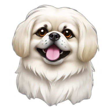 White Pekingese artist with colored paints sticker
