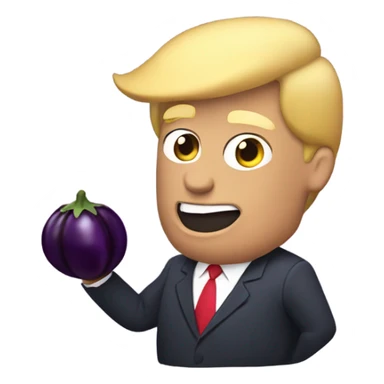 Donald trump eating eggplant sticker