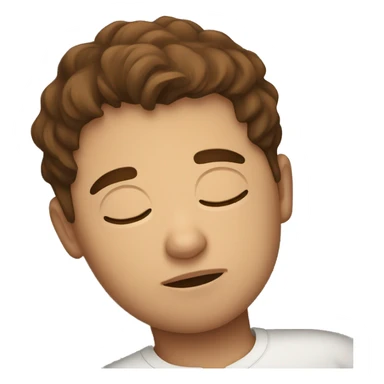 Brown hair boy sleeping in bed sticker