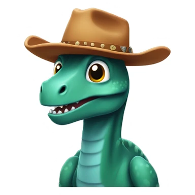 Dinosaur in a cowboy hat  sticker