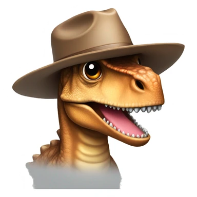 Dinosaur wearing AlphaSights branded cowboy hat sticker