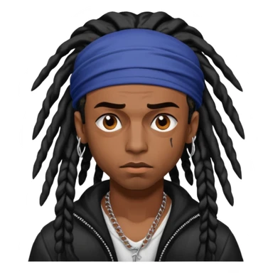 playboi carti vamp with durag and  dreads sticker