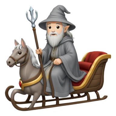 Gandalf on a sleigh sticker