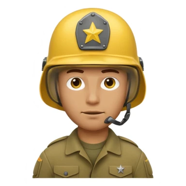 Soldier just face generic yellow with helmet no insignia sticker