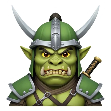 green orc in samurai helmet sticker