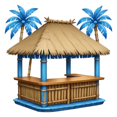 blue detailed tiki bar sticker