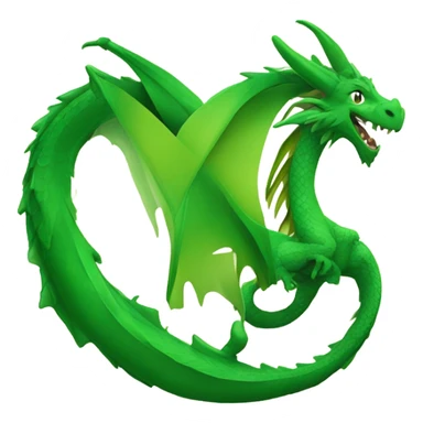 Dragon surrounding green heart with the letter V sticker