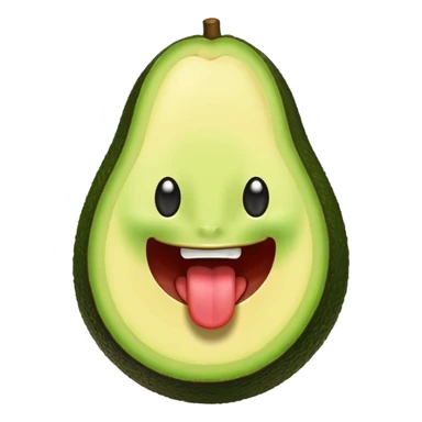 avocado with its tongue sticking out sticker