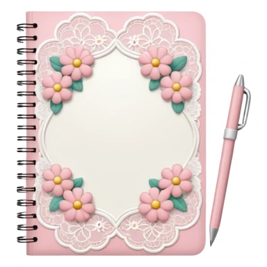 girly lace notebook sticker