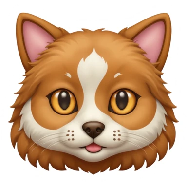 Un perro con cara de gato sticker