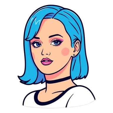 8k, 5000x5000px resolution, clean, smooth, thin lines, ultra detailed, hyperrealism, celebrity, singer Katy perry 2020. Glossy appearance, clean thin lines, vivid, clean appearance.  sticker