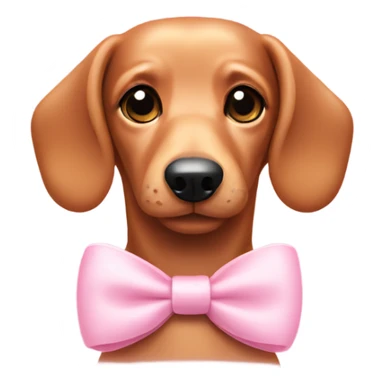 Sausage dog with a light pink bow sticker