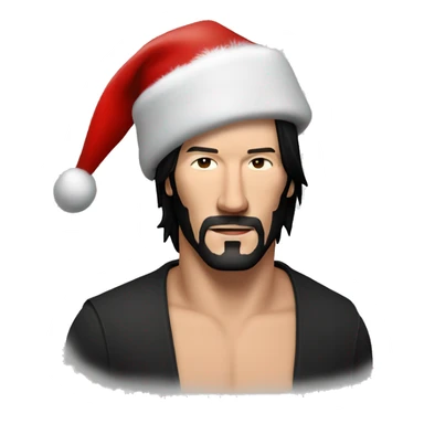 keanu reeves with santa hat sticker