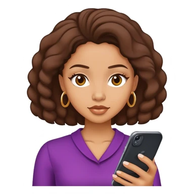 lightskin black lady scrolling on phone sticker