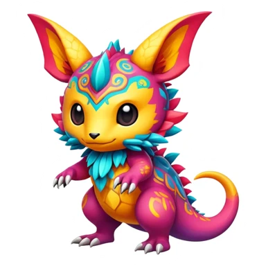 Exotic chibi Fakémon-creature sticker