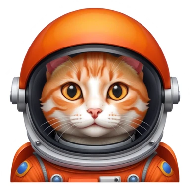 A Cat wearing an Red Astronaut helmet sticker