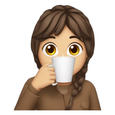 Kokomi drinking coffe sticker