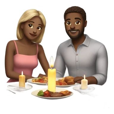 Create a hyper Realistic Romantic candlelit dinner date sticker