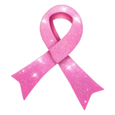 Pink ribbon with sparkle sticker