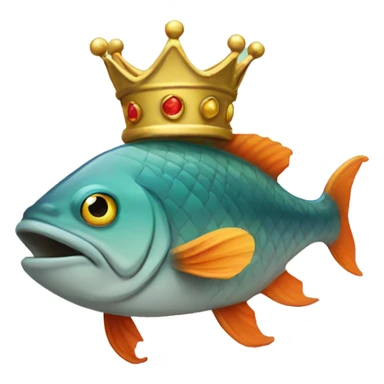 Fish lord with crown  sticker