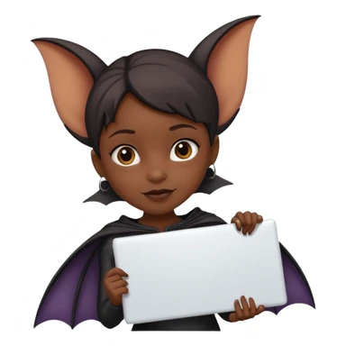 Black girl Bat holding large blank sign sticker