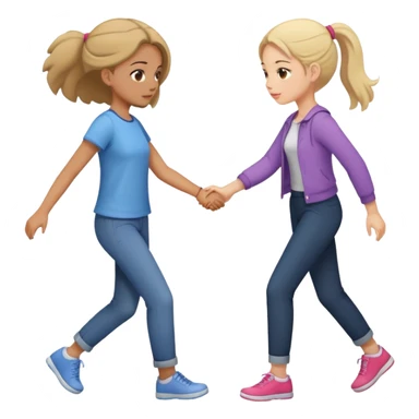 Girl pushing other girl away sticker