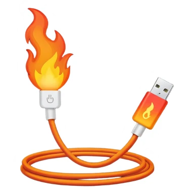 a fire usb-C cable sticker