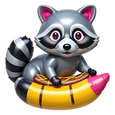  SPAM meat jeff koons style inflatable raccoon sculpture  sticker