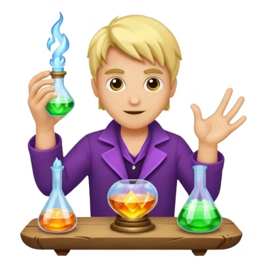 potion maker snapping fingers crystal spark idea sticker