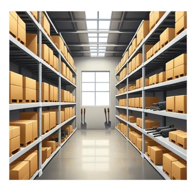 a warehouse with weapons sticker